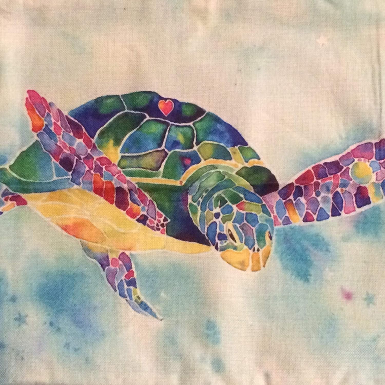 Smiling Wisdom - Deluxe Sea Turtle Spirit Animal Guide Greeting Card, Necklace, Compact Mirror, and Pillow Cover Gift Set - Women - Mom and Small Turtle