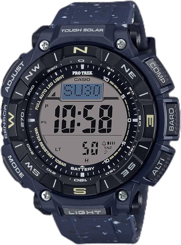 Reloj digital Casio Pro Trek Tough Solar con resina de base biológica respetuosa con el medio ambiente