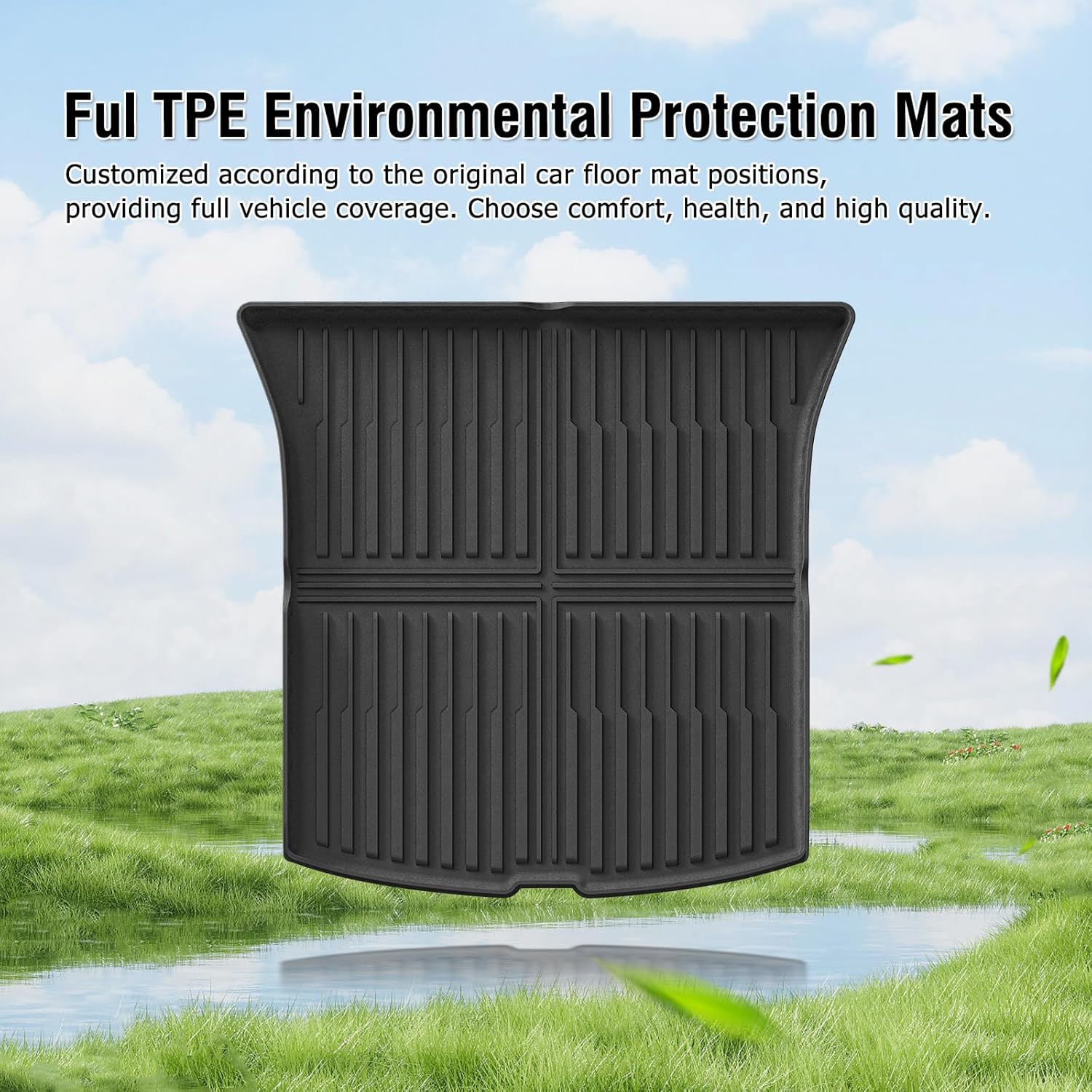 2PCS Trunk Mat & Trunk Sill Guard for Tesla Model Y Juniper 2026 2025 Trunk Sill Guard Bumper Protection TPE Boot Sill Protection Accessories Black