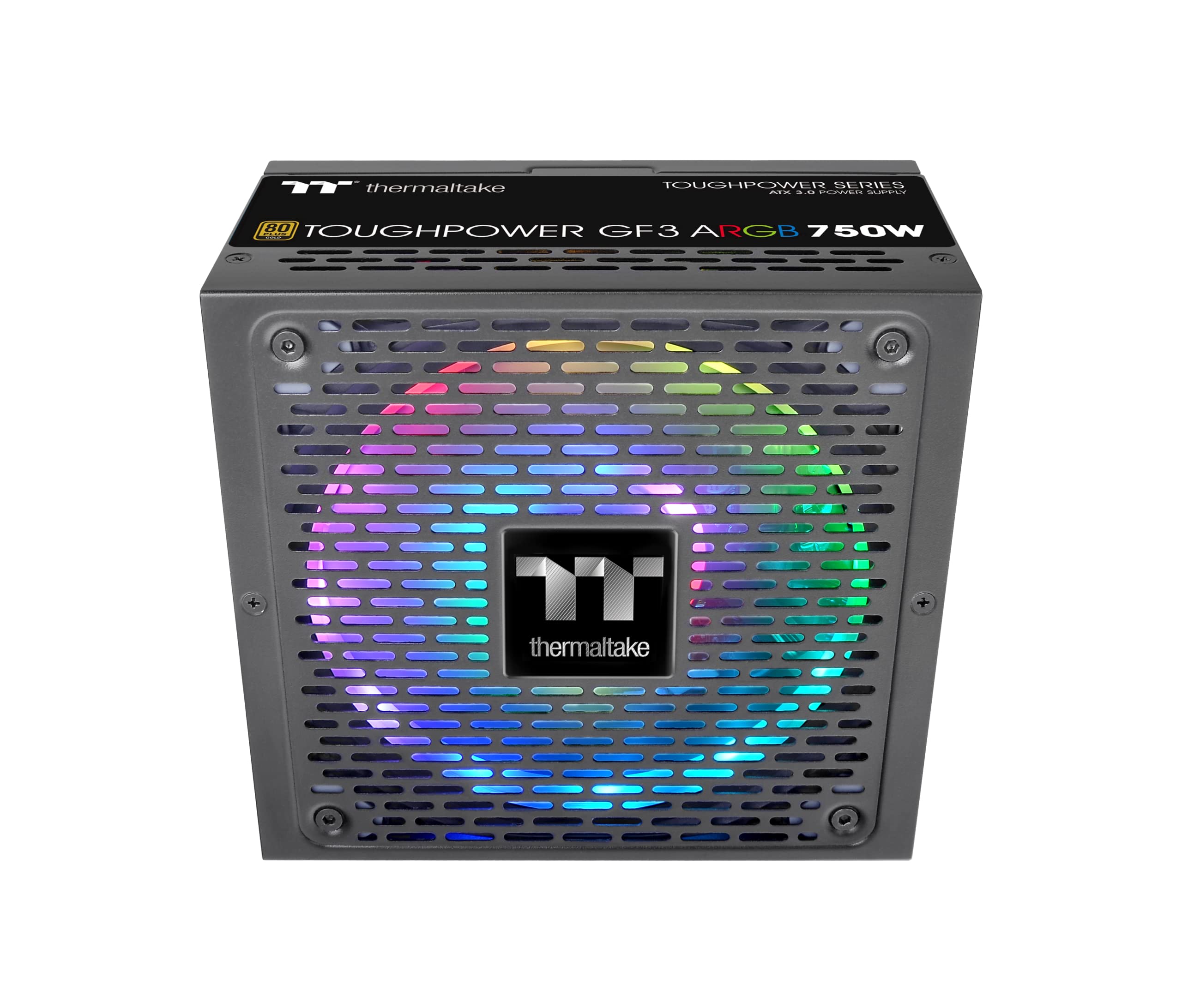 Thermaltake Toughpower GF3 ARGB 750W | Alimentation PC ATX 3.0 | PCIe Gen 5.0 | 80-Plus Gold | entièrement modulaire | Ventilateur Silencieux 140 | Certifié UE | Noir