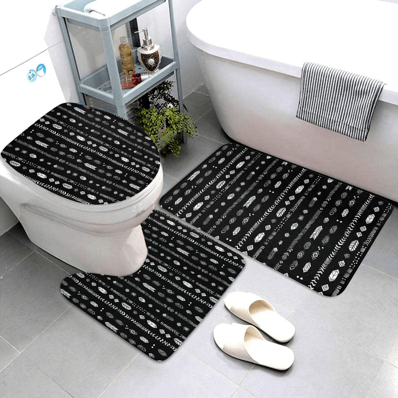 Tapis de bain antidérapant en forme de U pour éviter les sols humides