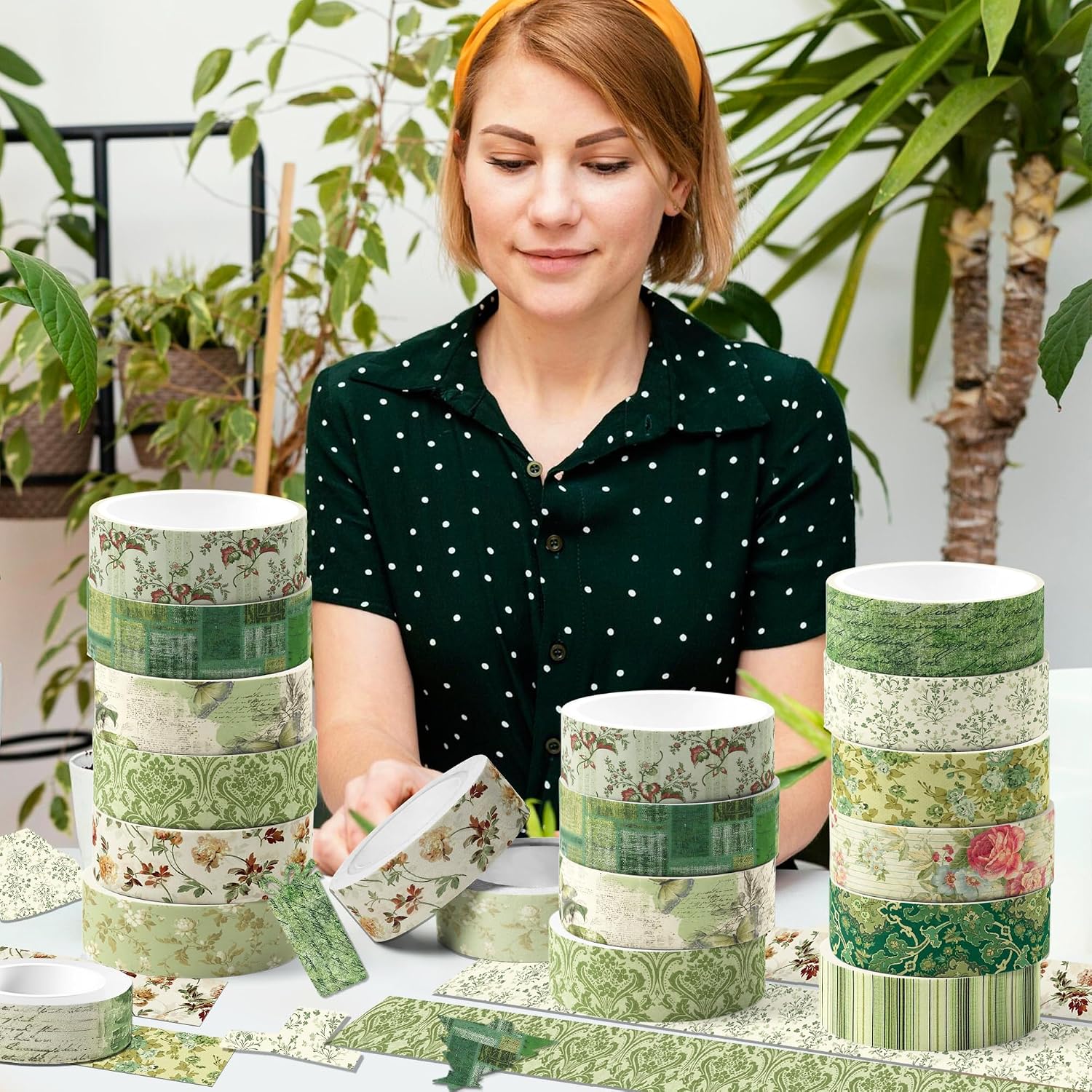 12 Rolls William Morris Floral Washi Tape Set, Retro Garden Damask Butterfly Patchwork Stripe Pattern Decorative Masking Tapes for DIY Art Craft,Scrapbook,Journaling,Planner,Gift Wrapping,Card Making image 5