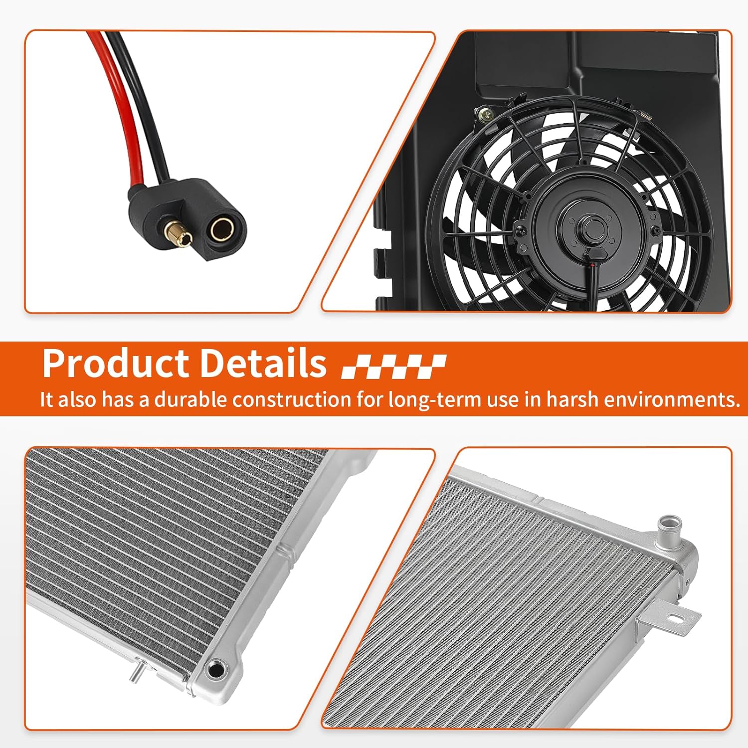 Radiator & Cooling Fan & Shroud For Polaris Sportsman Magnum Xpedition Diesel 400 425 455 500 2000-2008 1240045 2410123 5433059