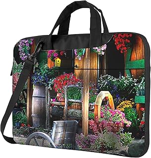 [Rtjbsdt] ノートパソコン保護ケース、軽量で持ち運びに便利、内ポケット、持ち運びハンドル、ショルダーストラップ付き、ユニセックス。(花が咲く色の花)