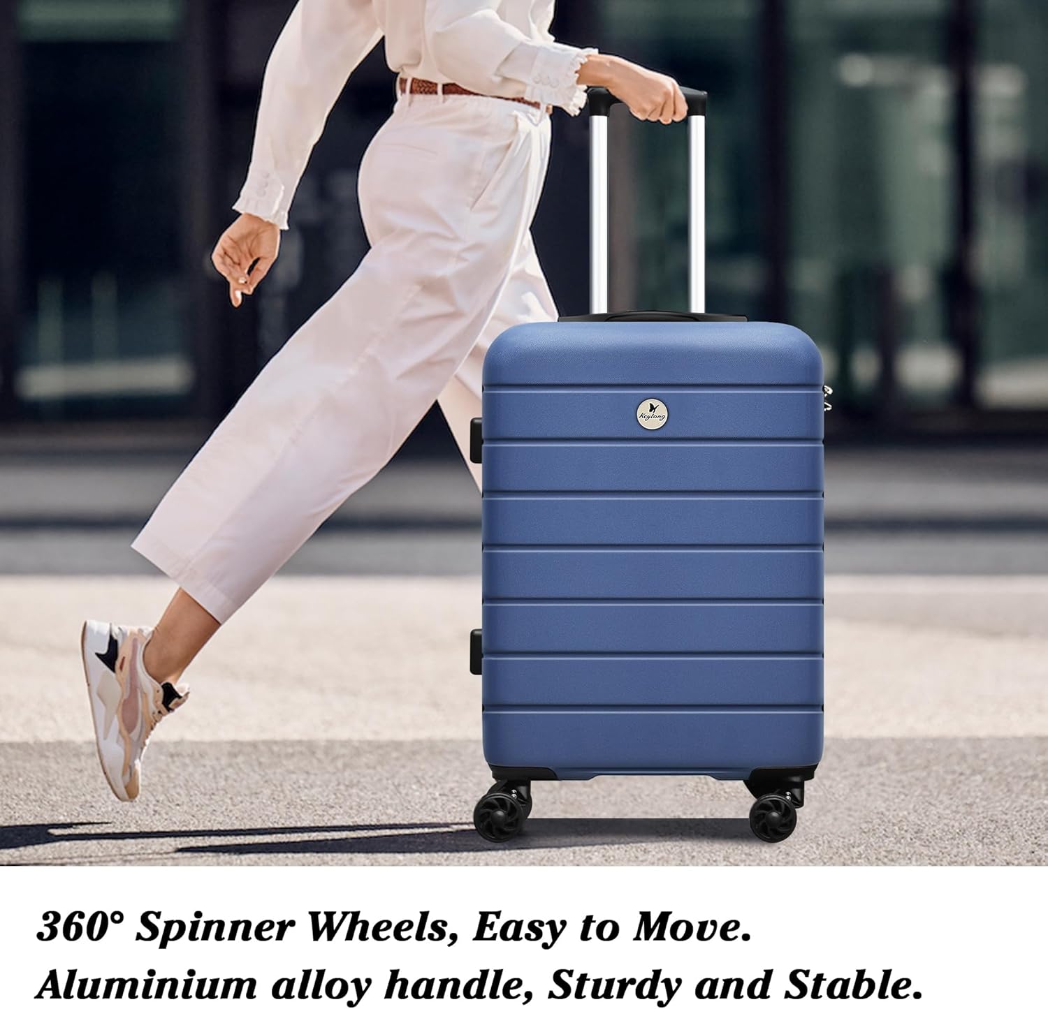 KEYTANG Classic 3-Piece Luggage Set with TSA Lock, Lightweight Suitcase with Spinner Wheels, Hardshell Expandable Carry-On Luggage, 20/24/28 inch