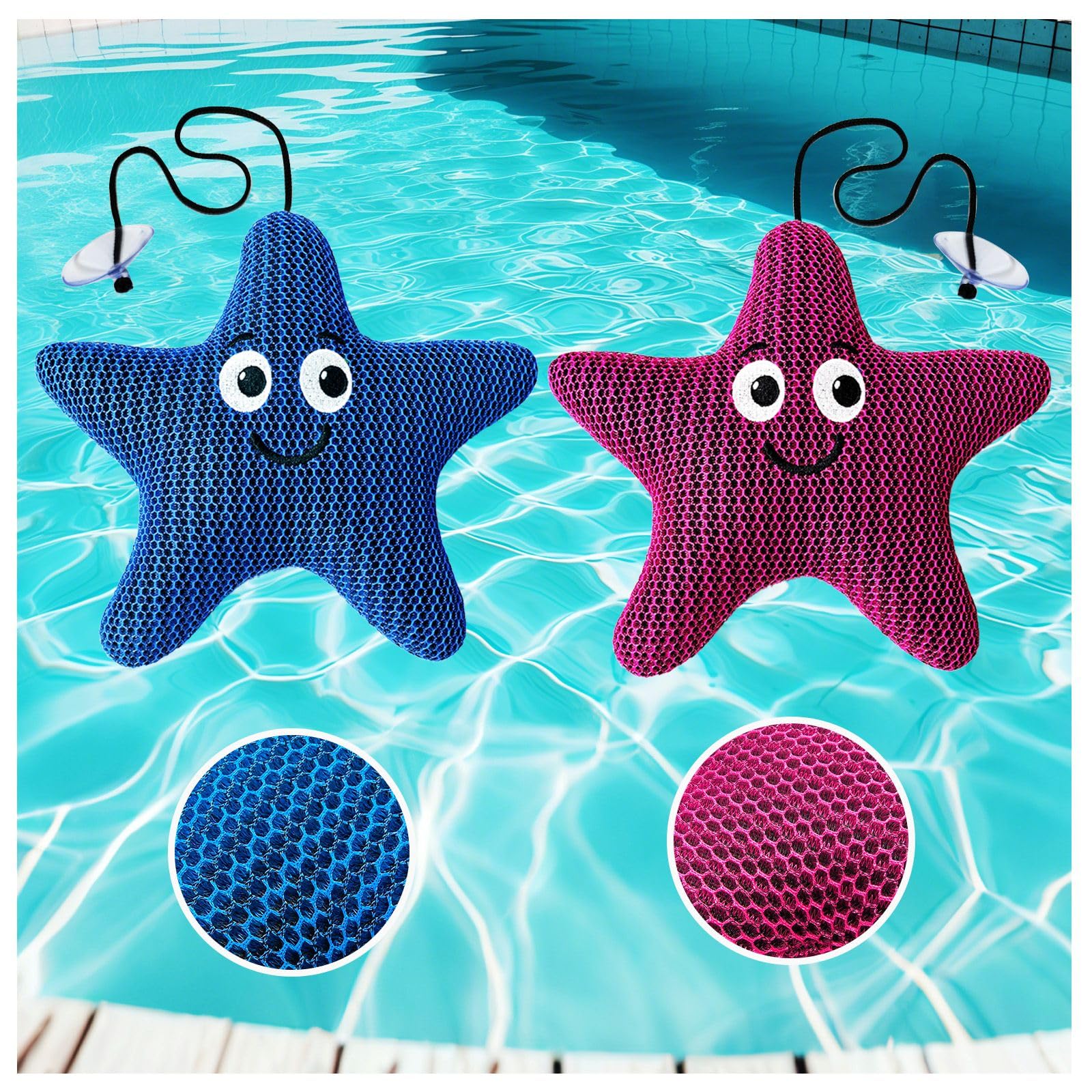 Tiasott Hot Tub Scum Absorber Starfish - 2 Pack Reusable Floating Spa Sponge, Absorbs Oils, Lotions, Sunscreen for Pool, Bathtub, Keeps Water Clear, on Chemicals, Filter replacements
