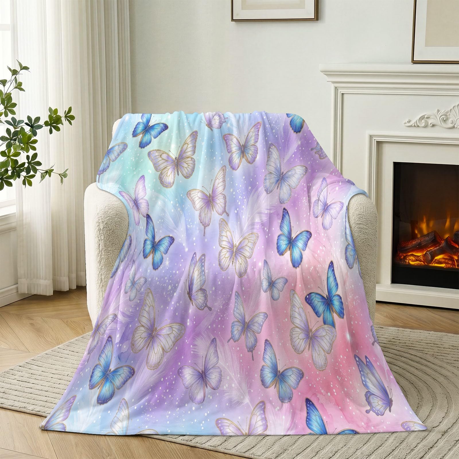 Générique Miękki pled flanelowy, pasuje do nowoczesnego, 150 x 200 cm, wykwintny dziewczęcy pluszowy koc na łóżko, narzuta na sofę, miękki koc dla dorosłych i dzieci, różowy
