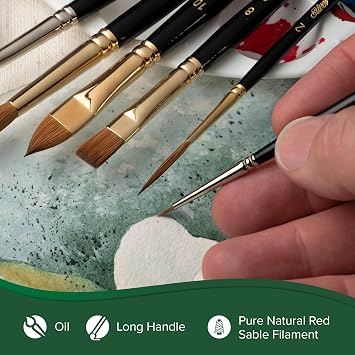Silver Brush Limited Daniel Greene Cats Tongue Detail Oil Brush Set, 17pc