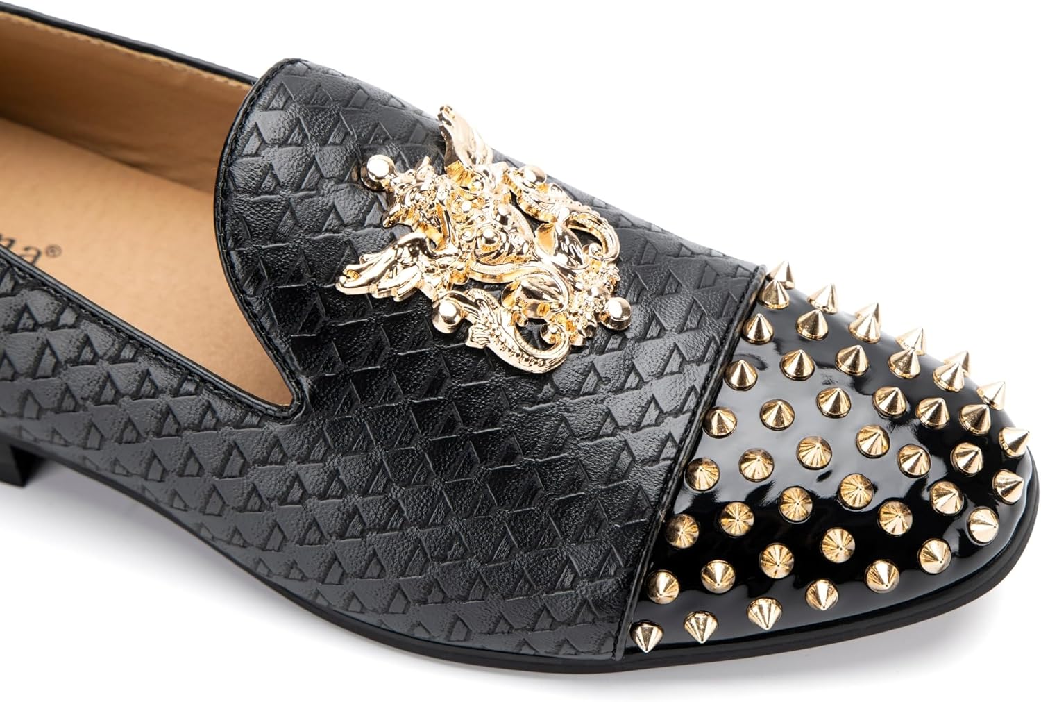 Meijiana Mens Velvet Loafers Dress Shoes with Metal Embellishments Party Luxury Loafer Shoes - Image 2