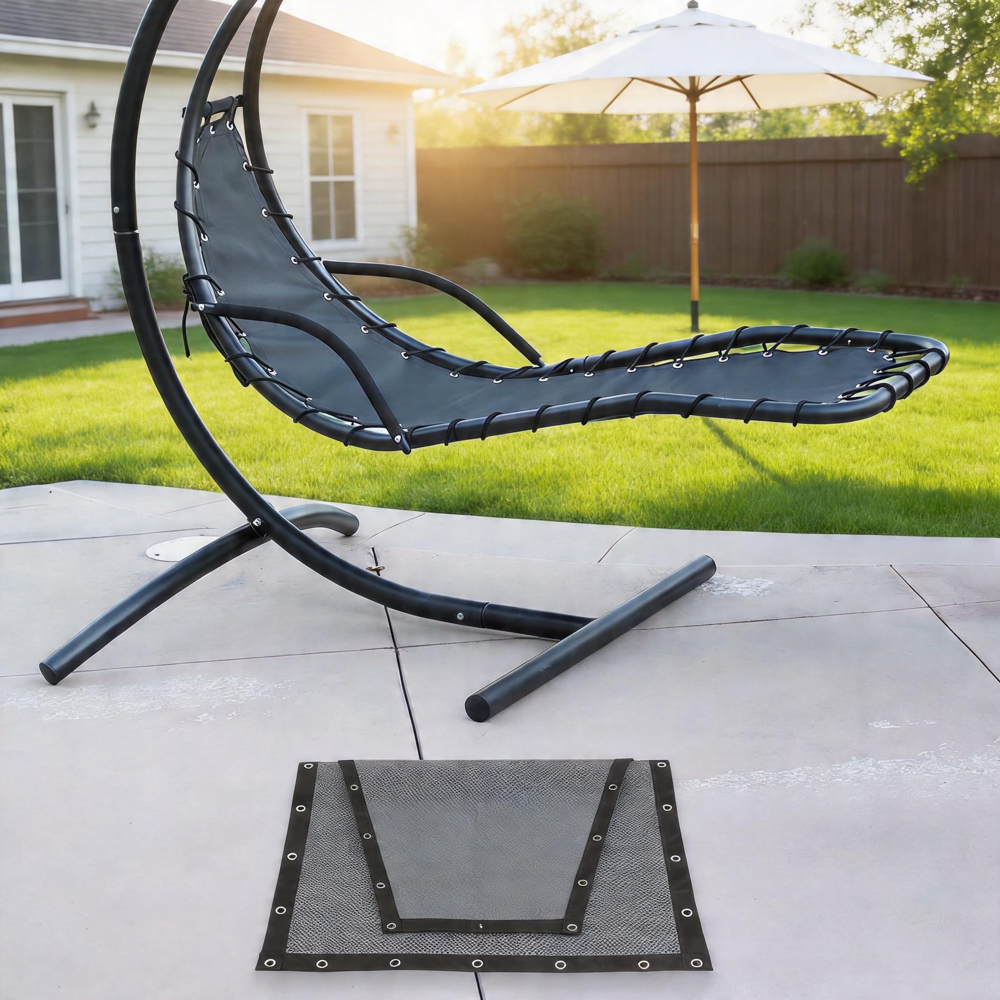 Sitzbezug Ersatzbezug für Hängesessel Ersatz-Stoffbezug für Hängesessel mit Seil Ersatz Sitztuch, 64 × 197 × 23 cm(Blackish grey B)