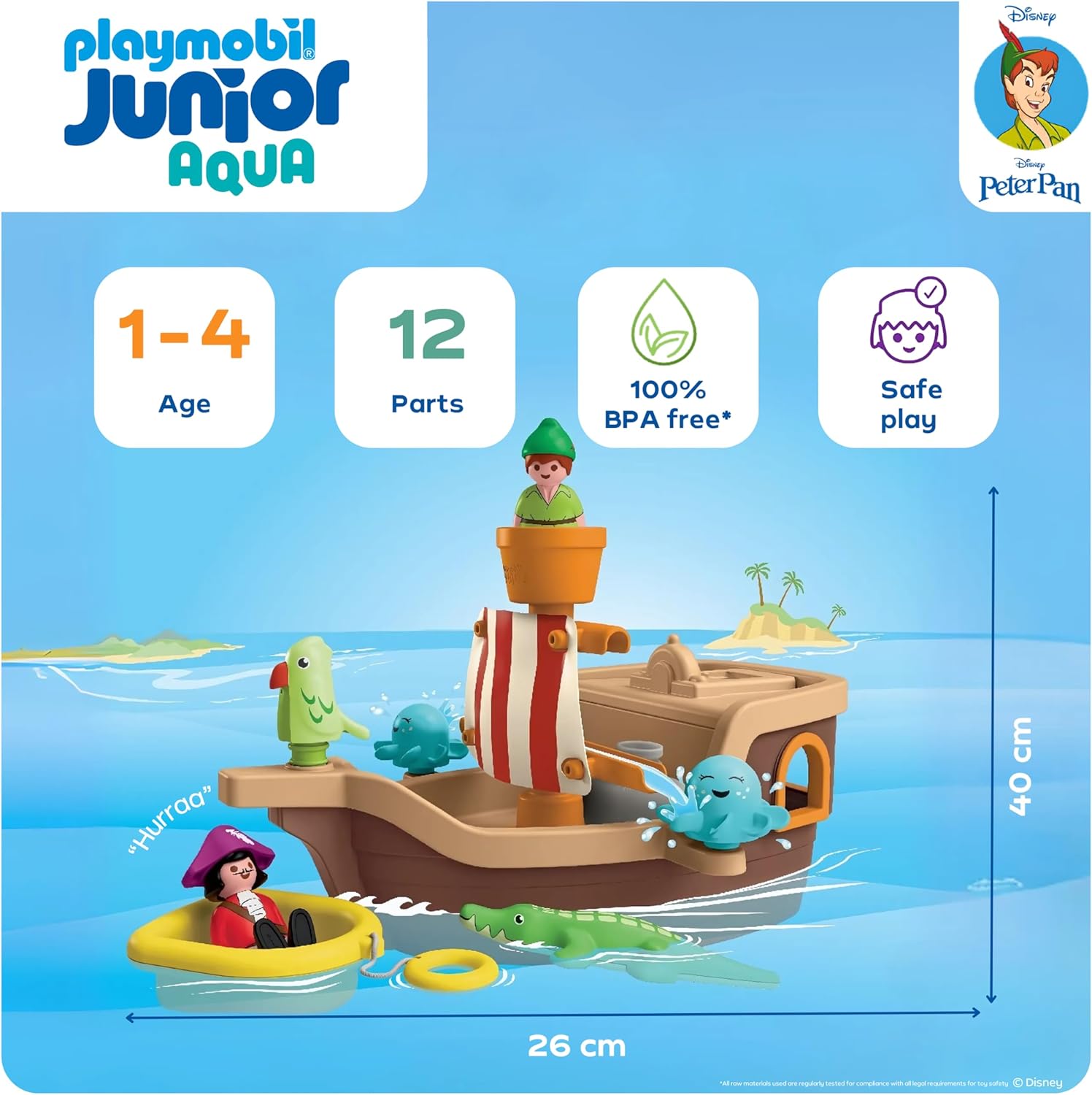 Playmobil Junior & Disney: Peter Pan's Splashing Pirate Ship