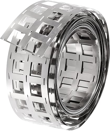 MECCANIXITY 1 rollo de tira de acero niquelado de 16.4ft, placa de conexión de cinta de acero para batería y soldadura por puntos, 1.870 x 0.006in