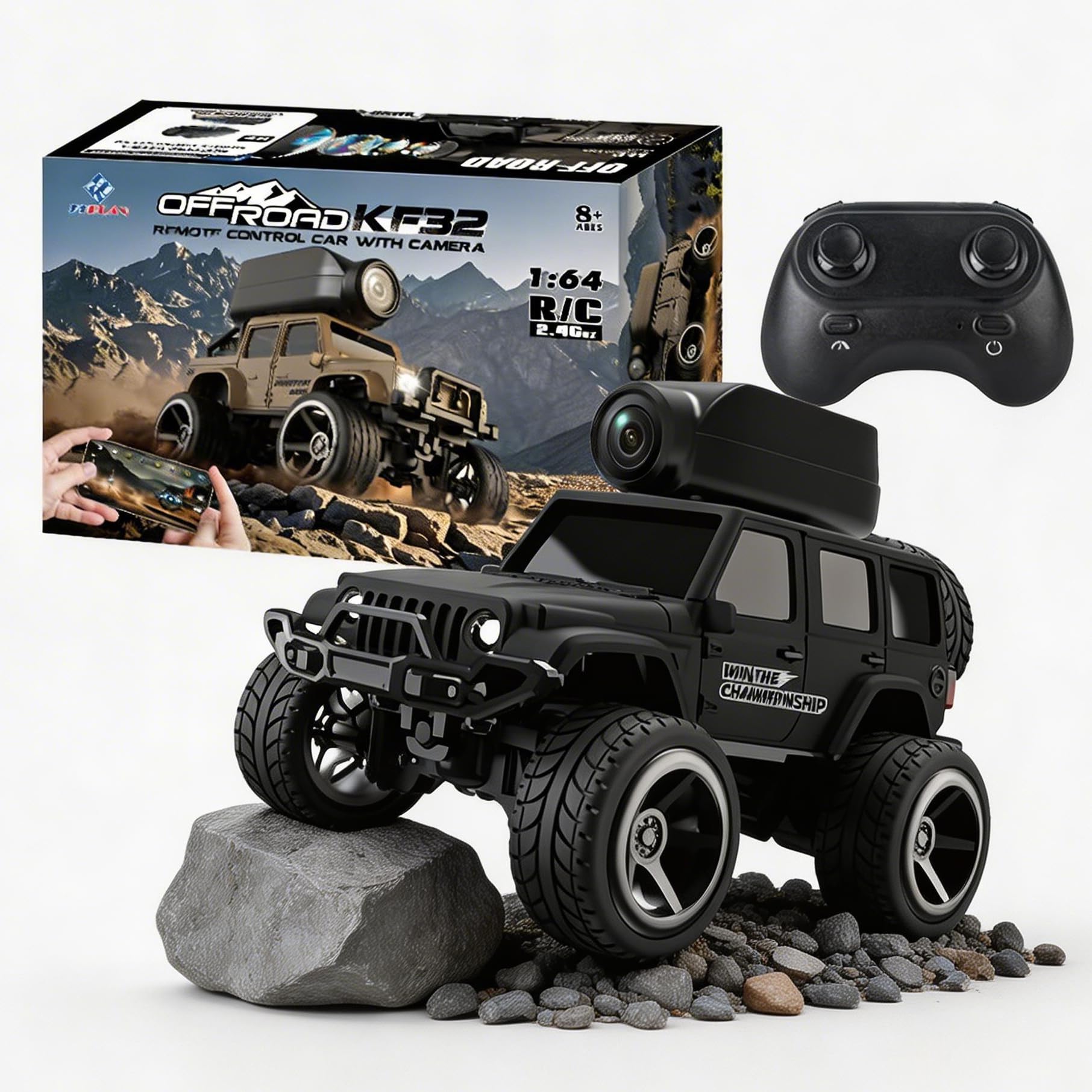 Amazon.co.jp: KFPLAN KF32 1:64ラジコンカー オフロード カメラ付き