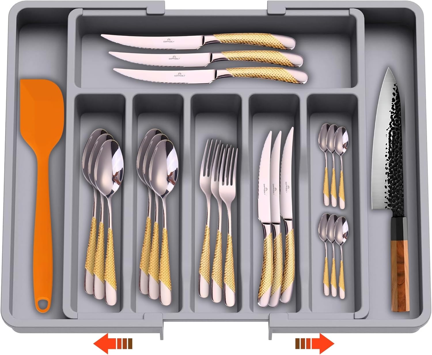 Daffodily Premium Cutlery Drawer Organiser Adjustable Cutlery Tray
