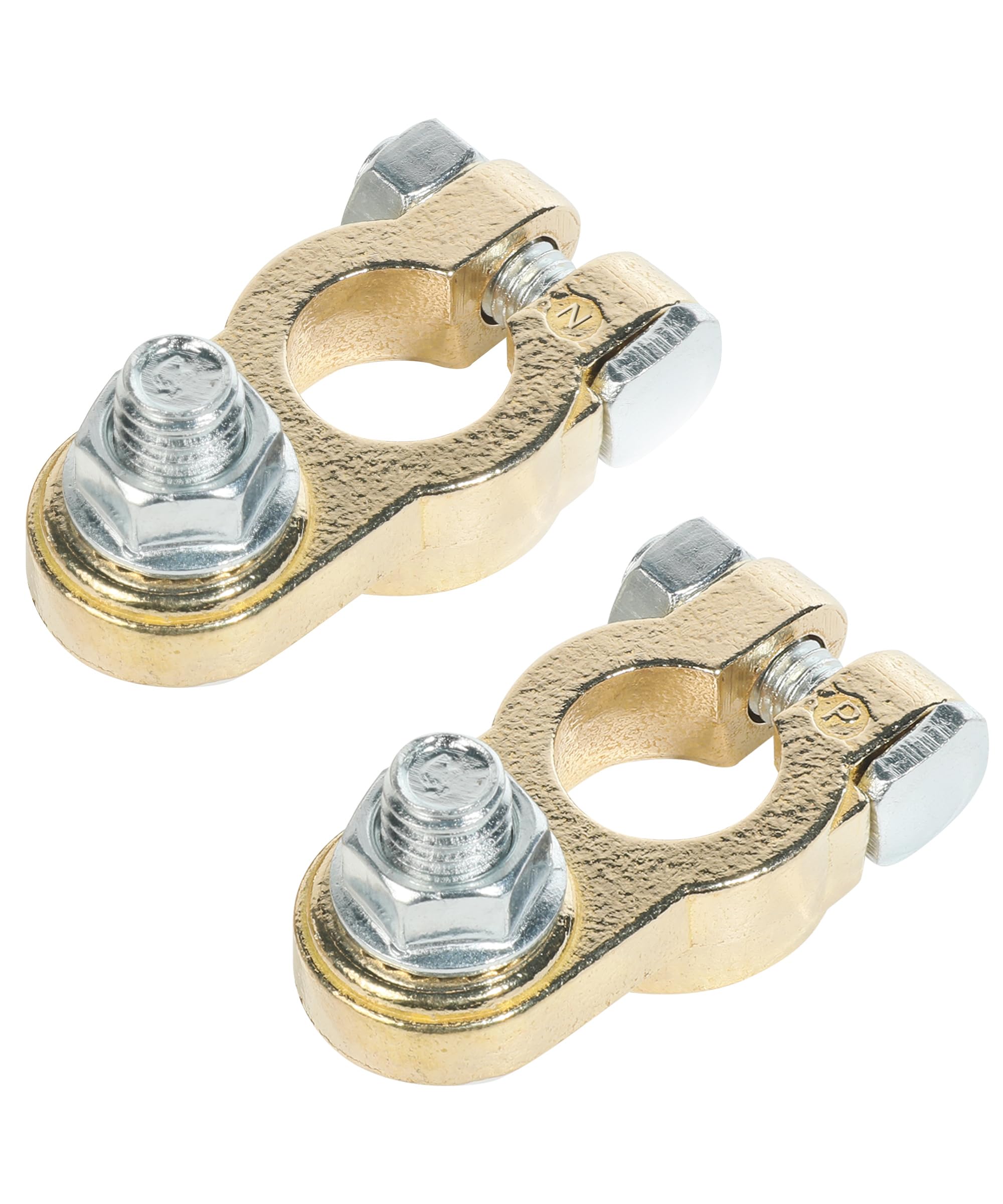 1 Pair Battery Terminal Connectors,Car Accessories Brass Battery Terminal Battery Connectors,Heavy Duty Battery Terminal Top Post Battery Terminals Clamp Set for Marine Car Boat RV Vehicles