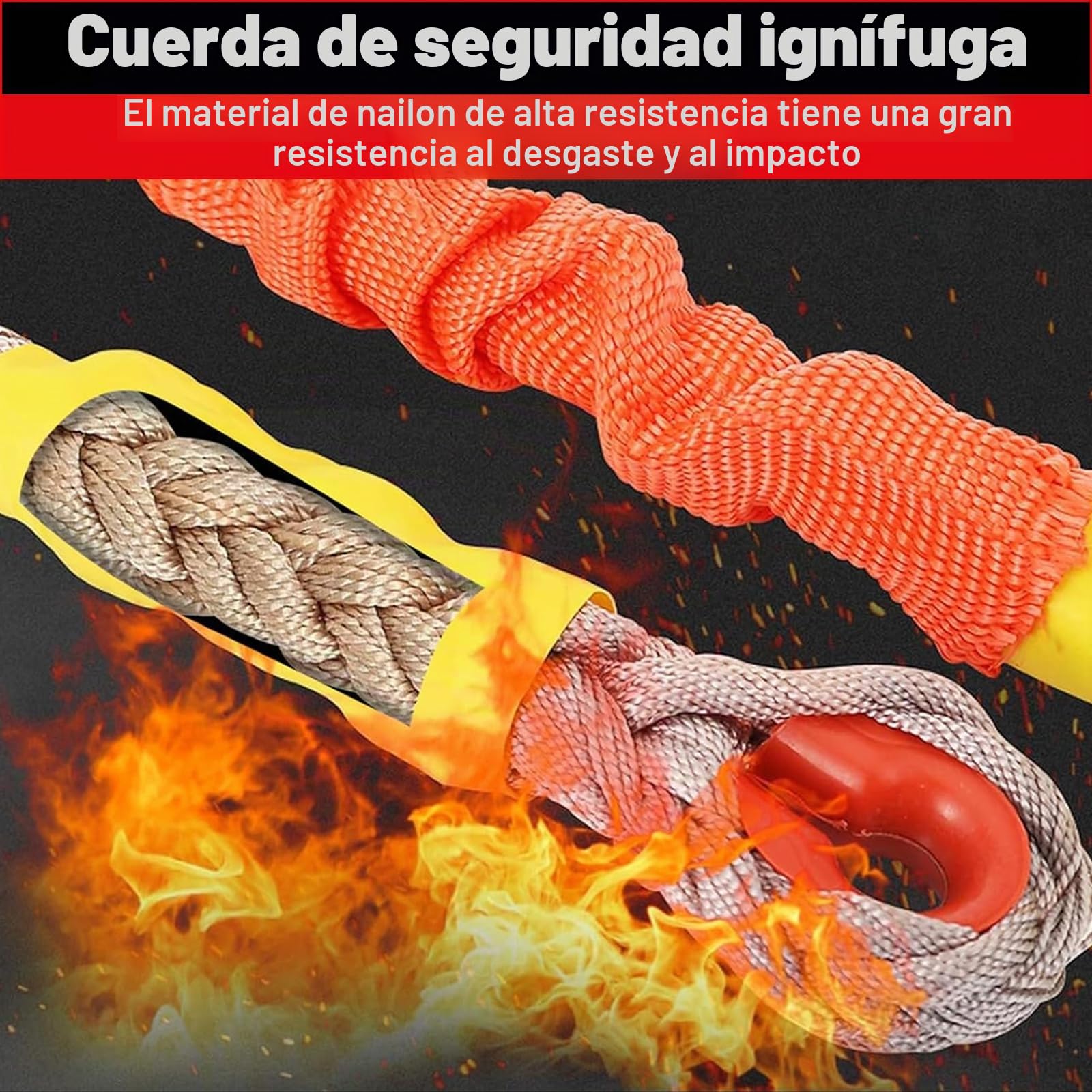 Dispositivo Anticaida Retractil 10M, Arnes de Seguridad Trabajo en Altura, Protección Contra Caídas de Techo con Función de Bloqueo Automático, Carga Máxima: 200kg