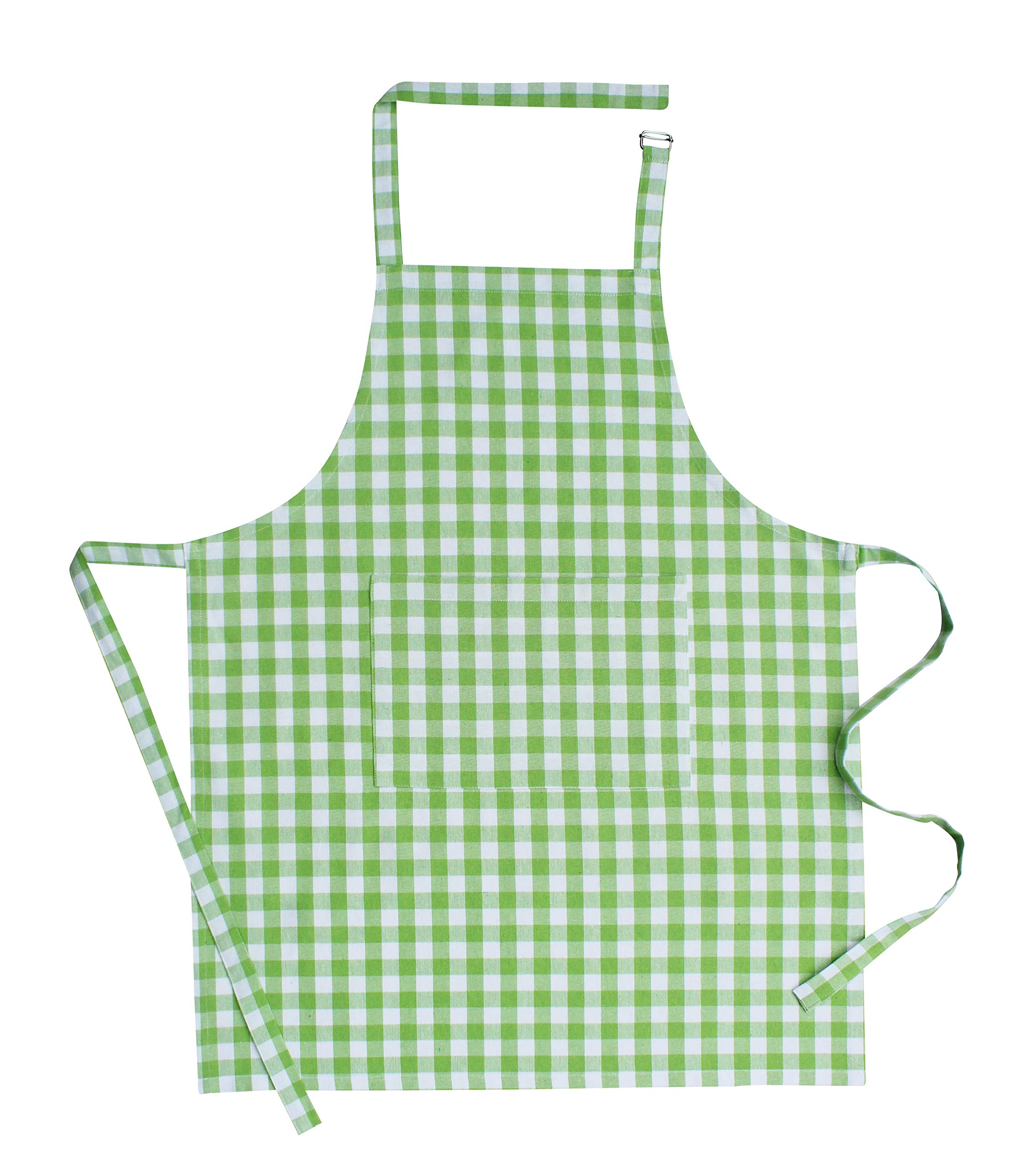 AIRWILL Delantales de cocina de algodón (verde a cuadros)
