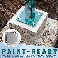 Vista 11 de 20 bases de placa de acero A36 laminadas en caliente con 4 agujeros de 3/8 pulgadas de diámetro, hoja de metal soldable de 3/16 pulgadas de grosor