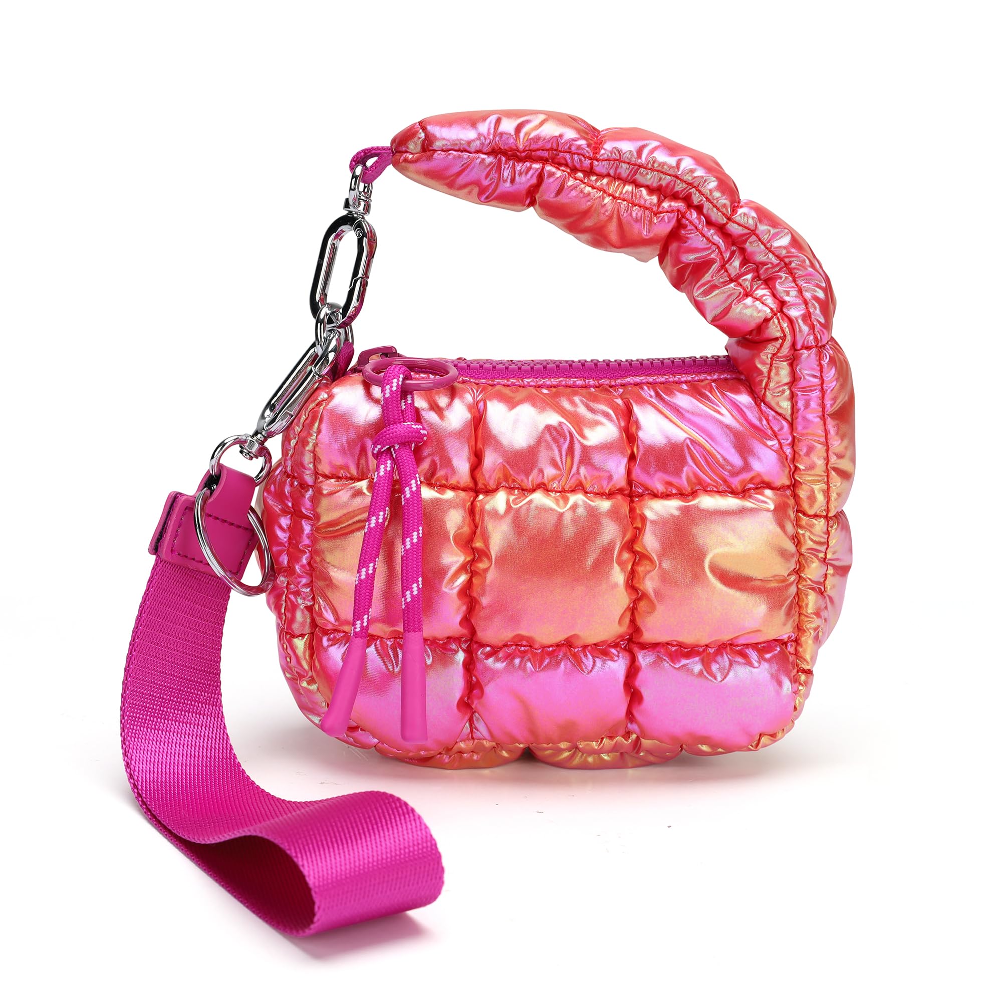 Mini Quilted Wristlet Bag for Women, Puffer Handbags,Evening Bags,Charm Lipstick Bag,Cute bag Charm for Gift