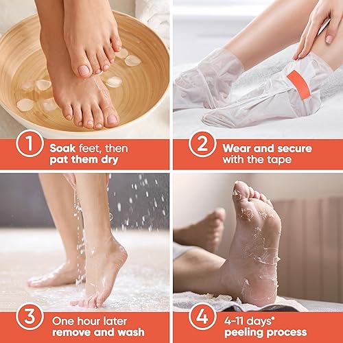 Miniatura 9 de Máscara exfoliante para pies – 2 máscaras para remover la piel muerta y dejar los pies con piel de bebé – Máscara exfoliante para pies piel de bebé