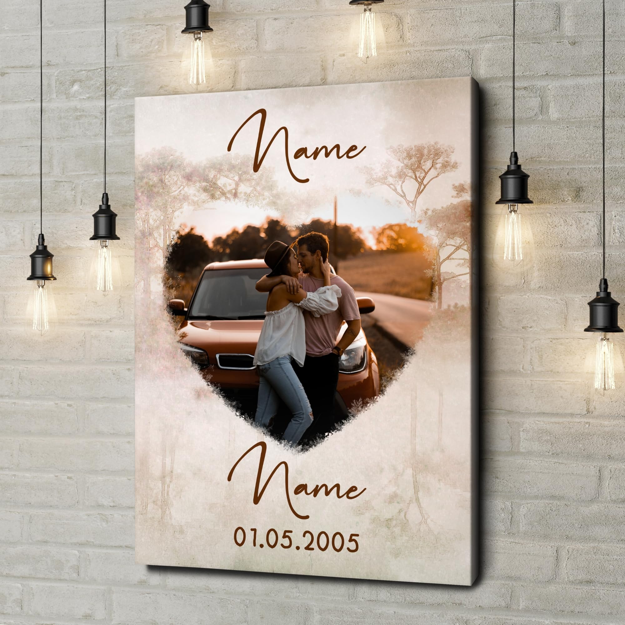 Liebesleinwand Das sind wir Leinwand | Leinwandbild mit Foto, Namen und Datum | Wandbild gestalten | Jahrestag Geschenk für Frau Freundin Mann Freund | Herzenswälder