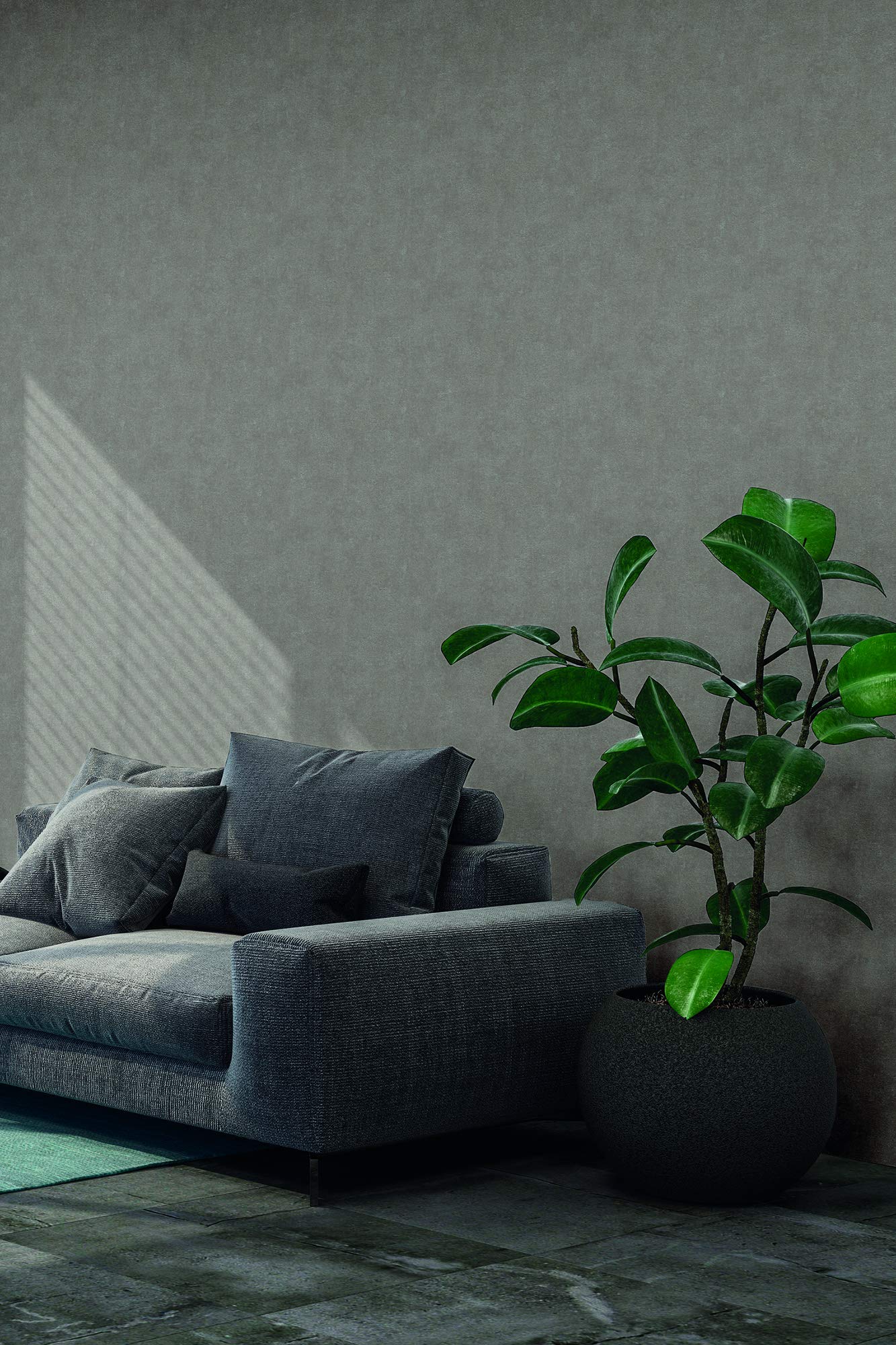 Plain Wallpaper New Walls A.S. Création Non-Woven Wallpaper 10.05 m x 0.53 m Brown Made in Germany 374181 37418-1 - Image 4