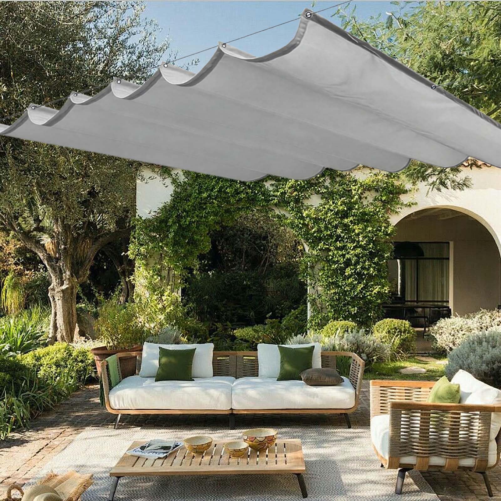Toile ombrage anti-UV imperméable 330x1015 cm pour pergola