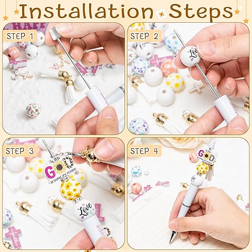 Miniatura 9 de Juego de 162 bolígrafos de plástico con cuentas, taza de café, juego de 12 bolígrafos de plástico, para esposa, mamá, jefe, mamá, necesita, taza de