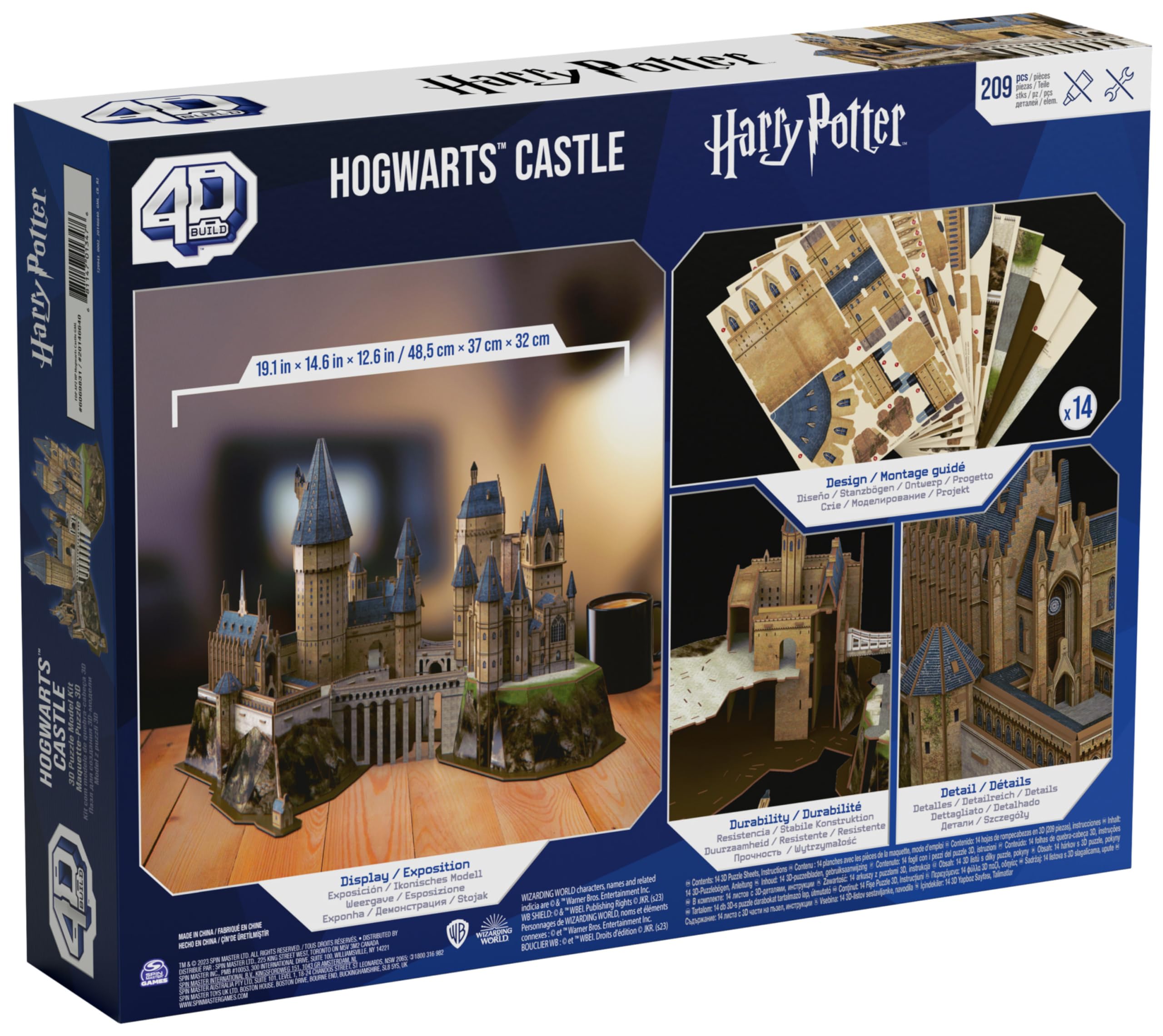 4D Build - Puzzle 3D Harry Potter Castillo Hogwarts - Rompecabezas 3D Juego Construcción - Puzzles para Adultos y Niños - Juegos de Mesa Niños 12 Años +