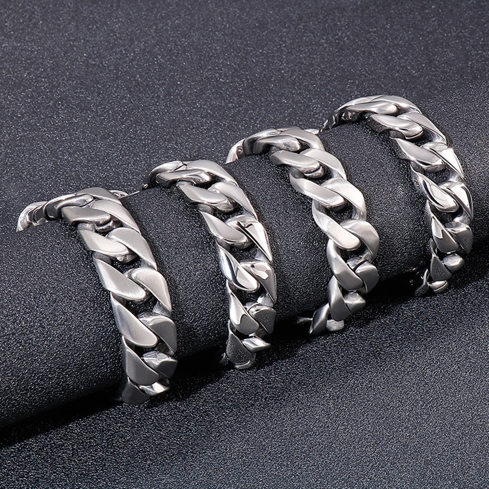 Herren Herren Personalisiert Armband in Edelstahl, Cuban Glieder Link Panzerkette Wickelarmband Unisex Kette personalisiert Klassische, Geschenk für Ihn