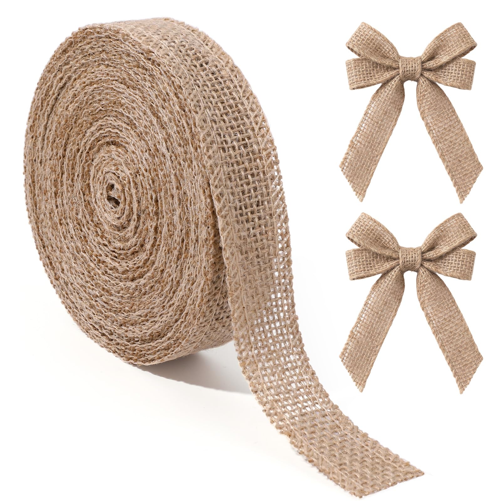 1Rolls Jute Ribbon,2.5cm x 10yards Jute Burlap Ribbon Rolls