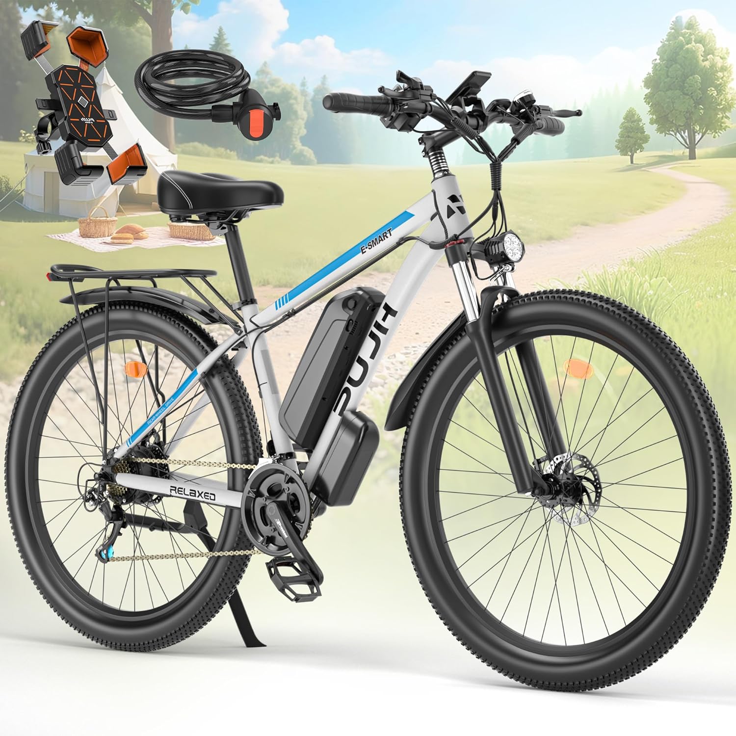 2000W Electric Bike for Adults Women 48V Battery, up to 80 Miles, Front Suspension Class 3, Snow Off Road Commuter Mountain E-Bike for Adultsfor Men Women