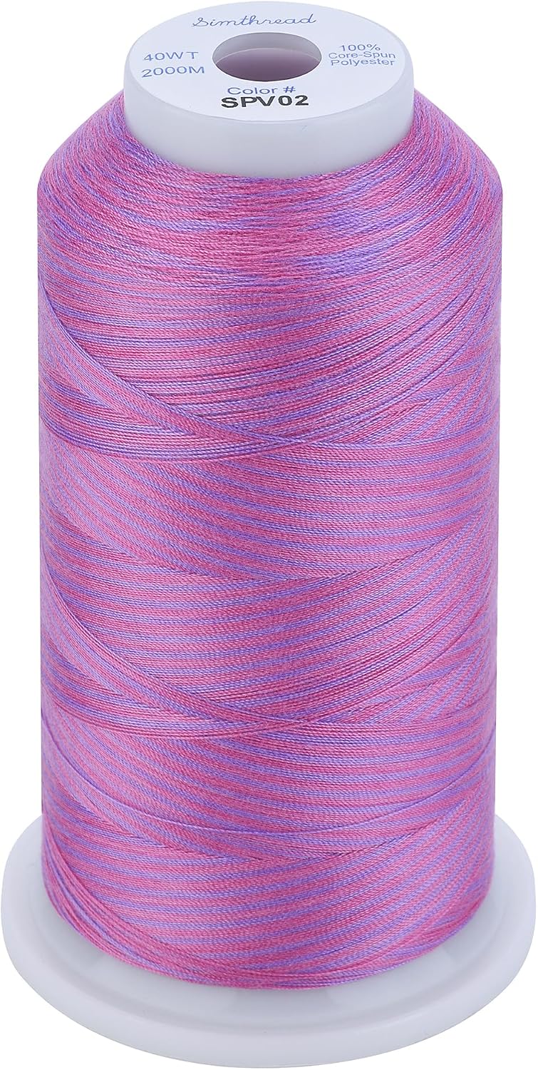 Simthread Variegated Core Spun Polyester Sewing Thread 40wt, 180 Yd 12-Pack
