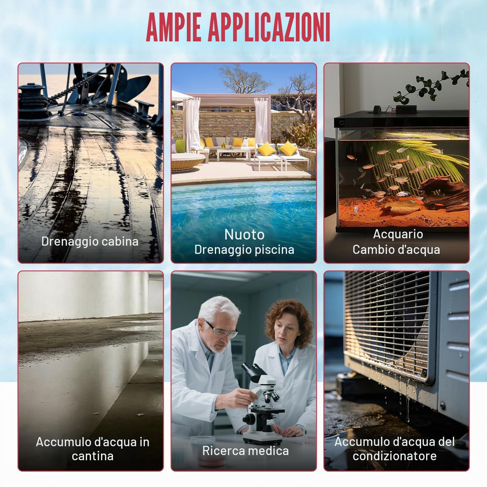 12V 2000GPH Pompa di Sentina, Pompa Acqua Barca Elettrica Sommersa 29 mm | 1-1/8" Pompa d'acqua per Imbarcazioni, Yacht, Laghetti e Piscine
