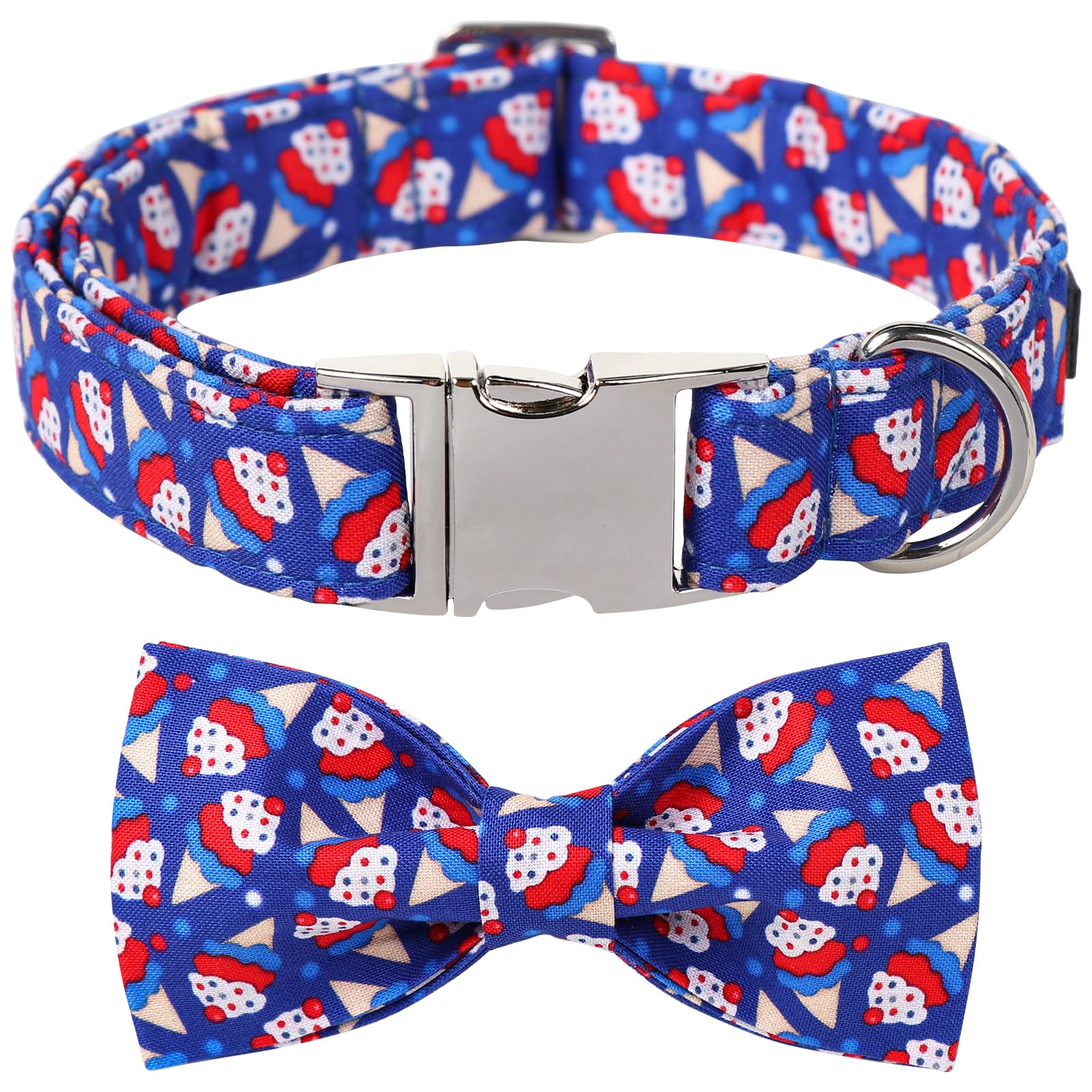 Lionet Paws Design Dogs Collar Cute Adjustable 4th of July Dog Collars for Boy Male Small Medium Dogs with Sundae S