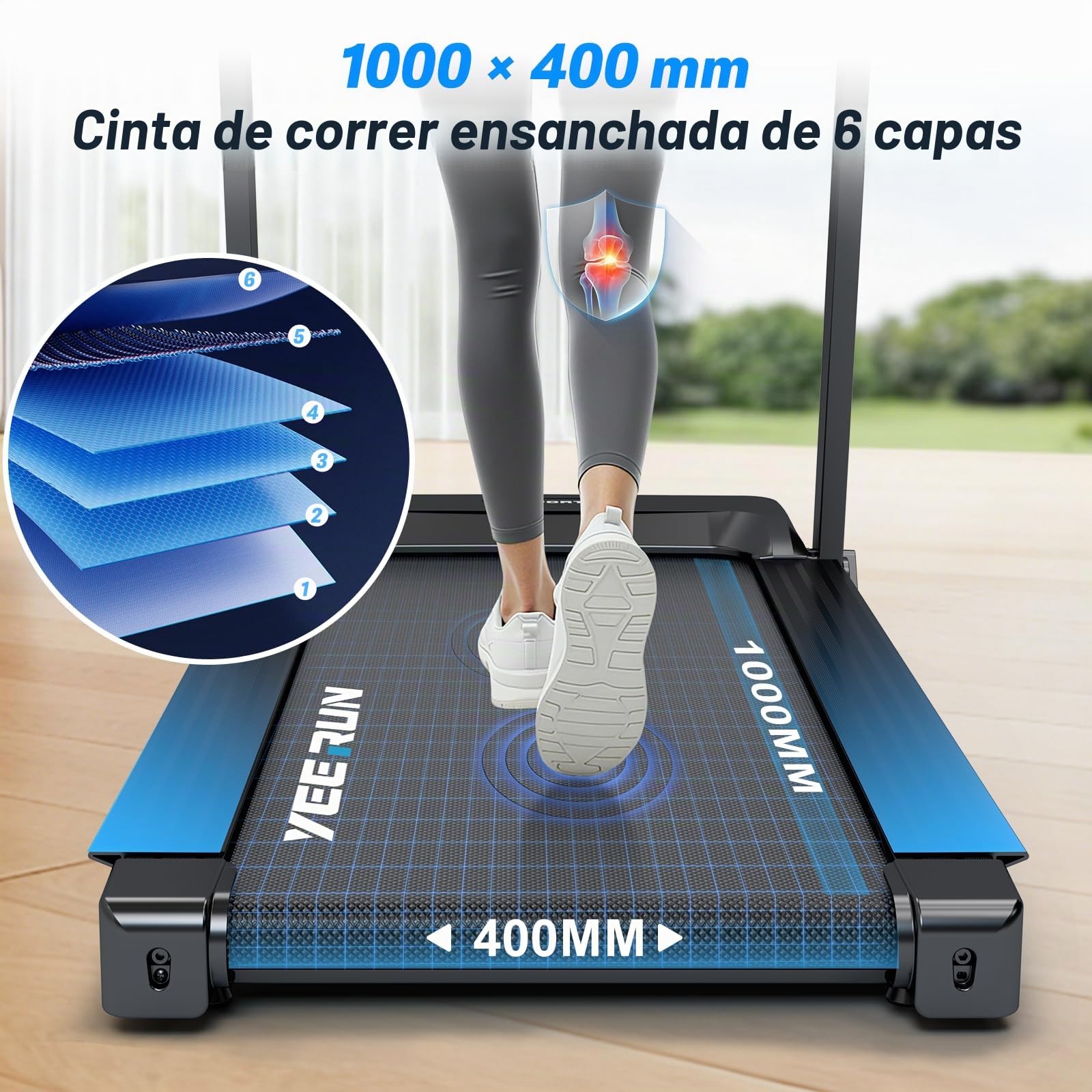 Cinta de Correr, Cinta de Correr Plegable 4 en 1 - Inclinación del 12% - Motor de 2,5 CV - Velocidad de 1 a 8 km/h - Equipada con Pantalla LED y Consola de Control.