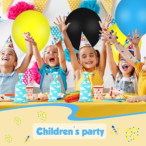 Miniatura 7 de Lecferrarc 100 bolsas de golosinas con estampado de nubes blancas y cielo azul, nubes blancas, bolsas de dulces de celofán, recuerdos de fiesta de