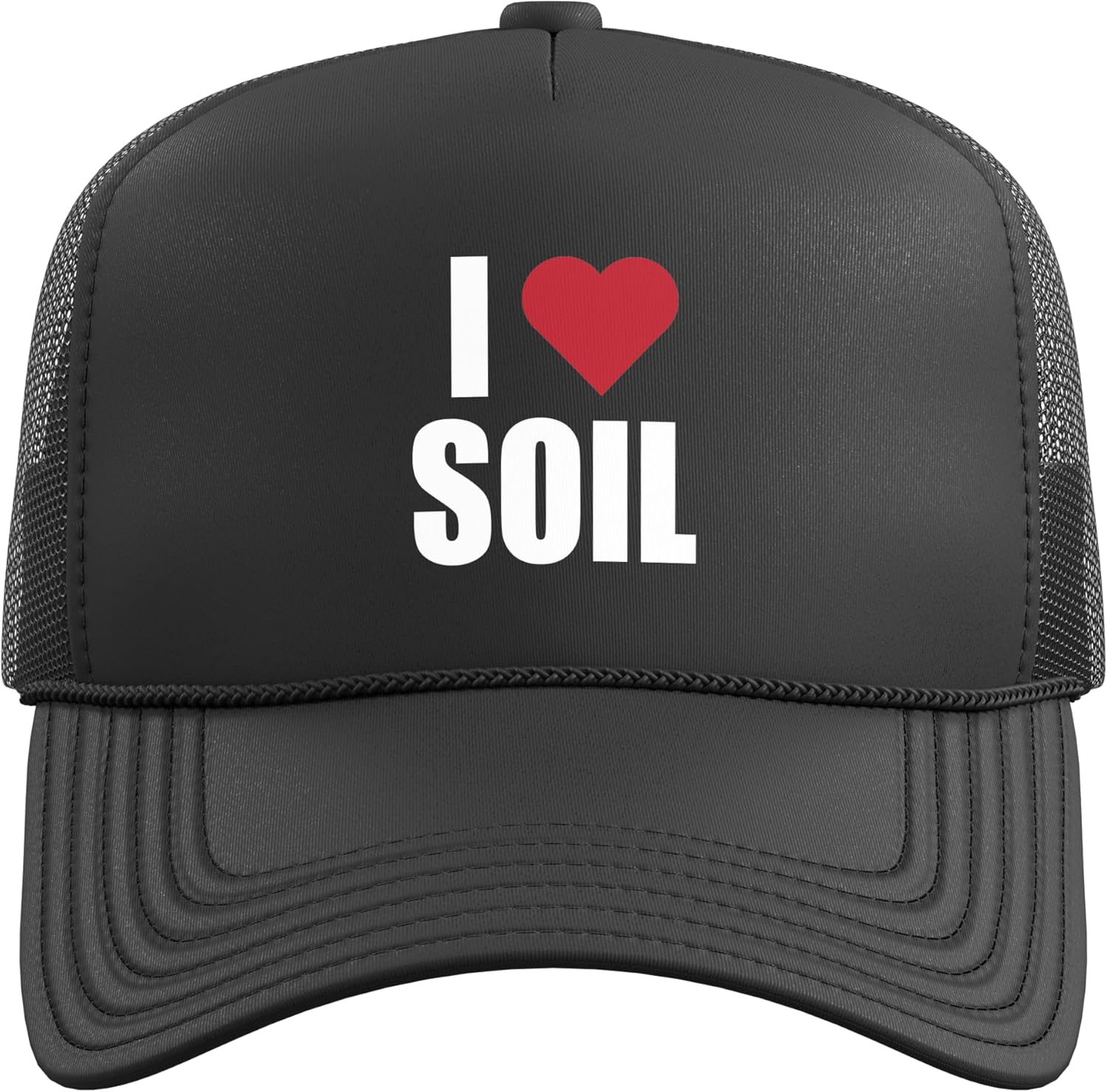 I Heart, I Love Soil Trucker Hat with Adjustable Mesh Back - Image 2