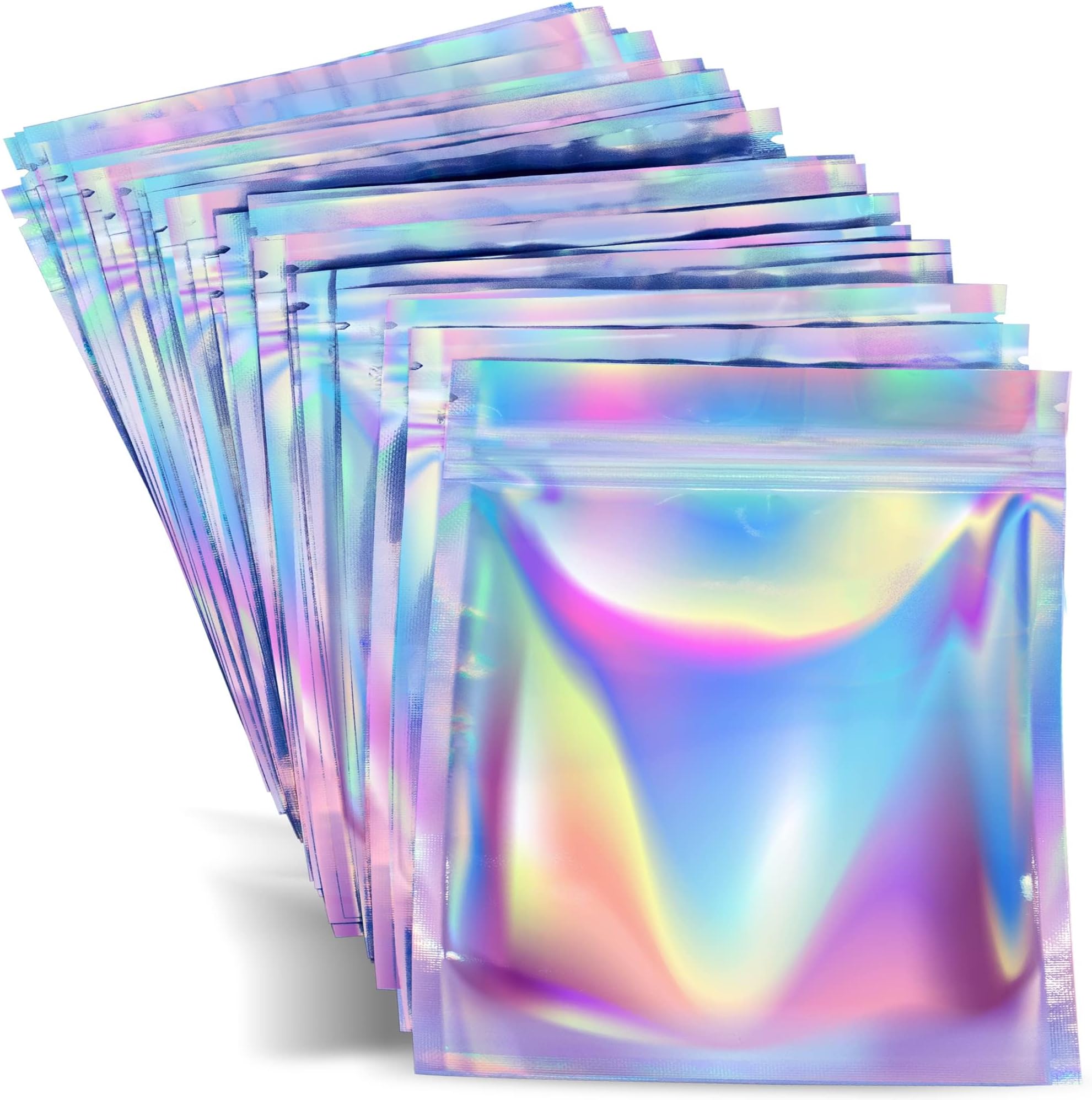 Prestee 100 Pieces Mylar Bag - 3X4", Mylar Bags, Food Storage, Coffee Storage, Candy Bags, Resealable Bags For Small Business and Packaging| Holographic Bags, Pouch Bags, Package Bags, Smell Proof Bag