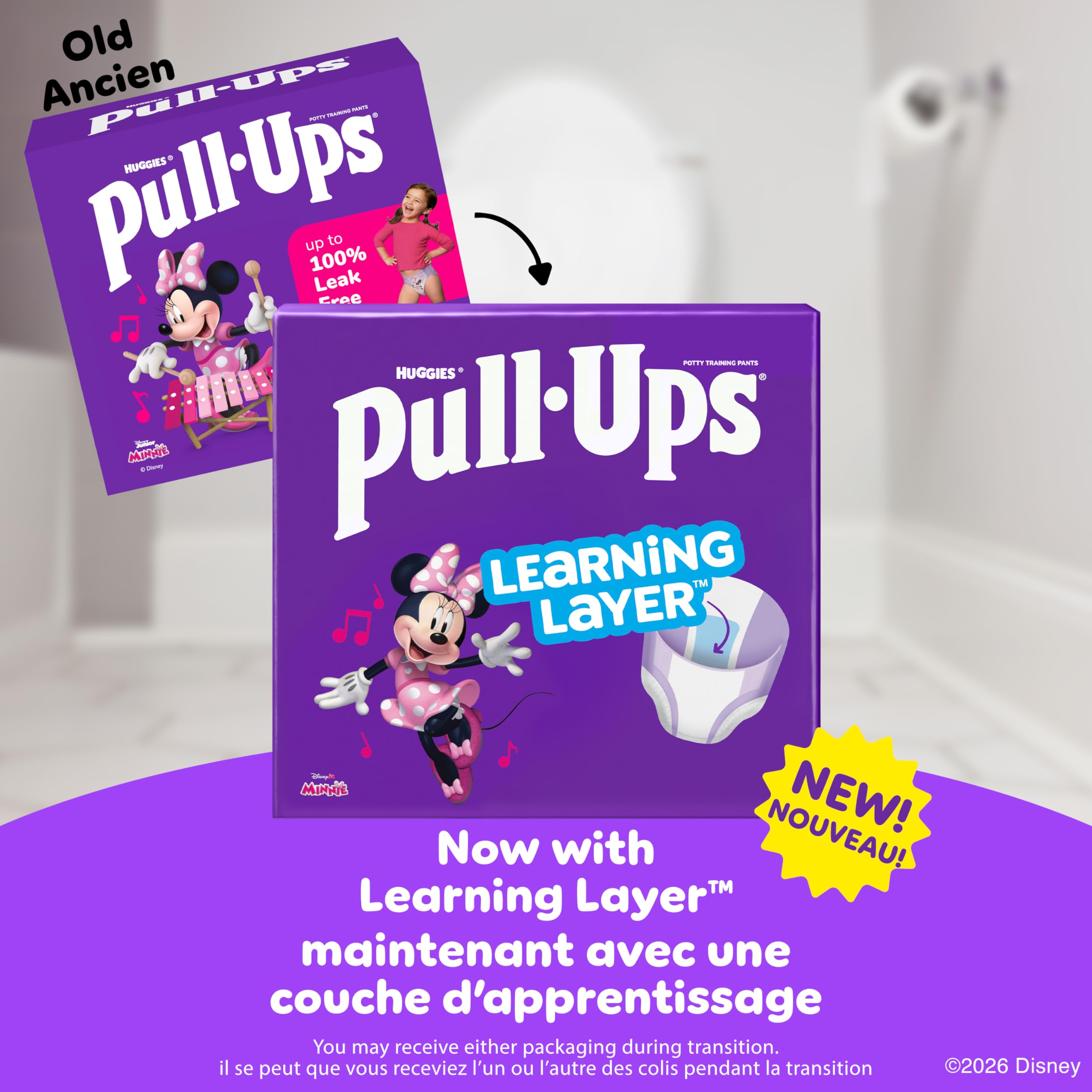 Pull-Ups Girls' Potty Training Underwear are designed with a special Learning Layer to aid toddlers in distinguishing wet from dry.