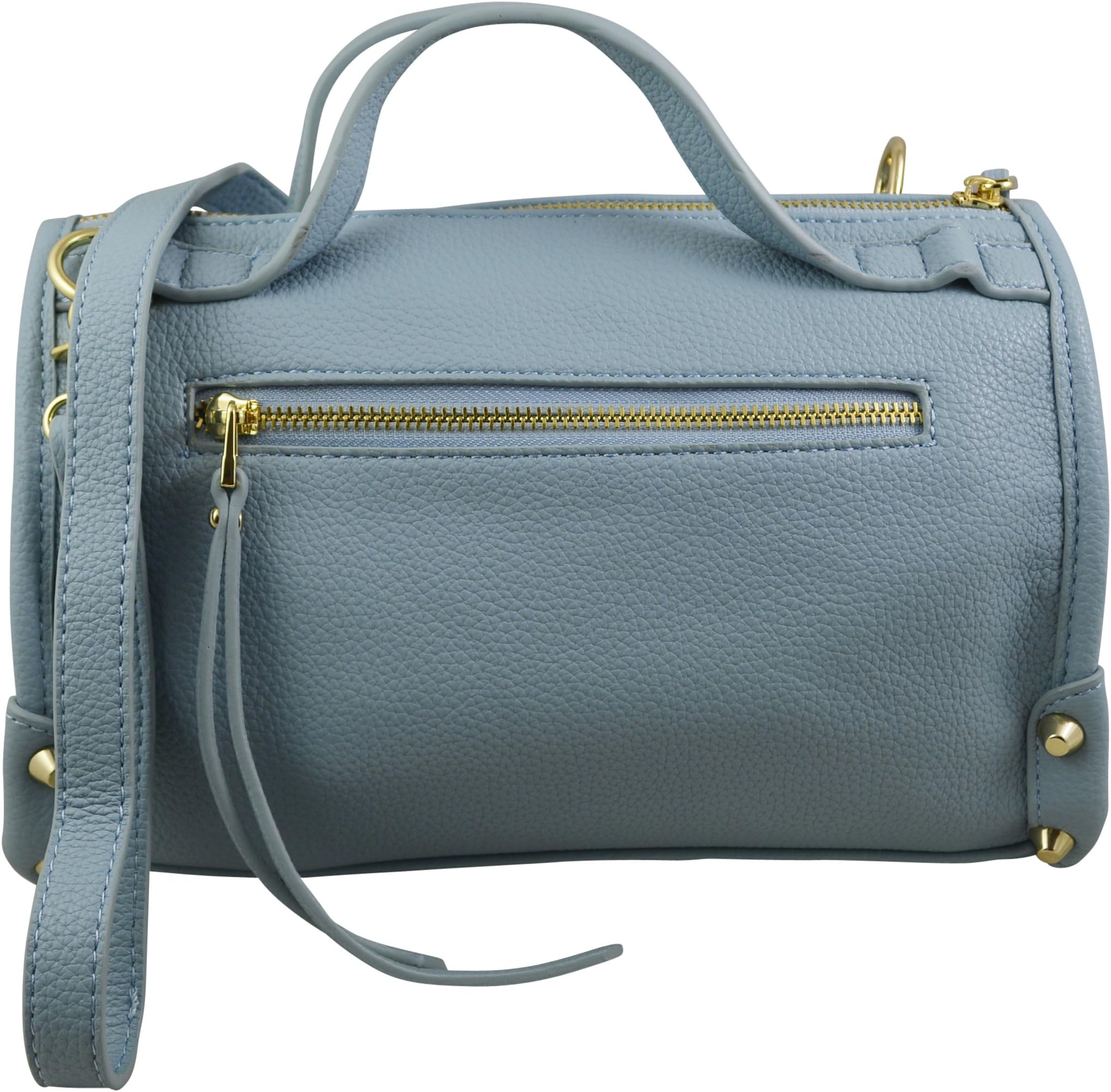 New York Vegan Leather Boho Crossbody Purse Elegant Bucket Casual Purse (Blue)