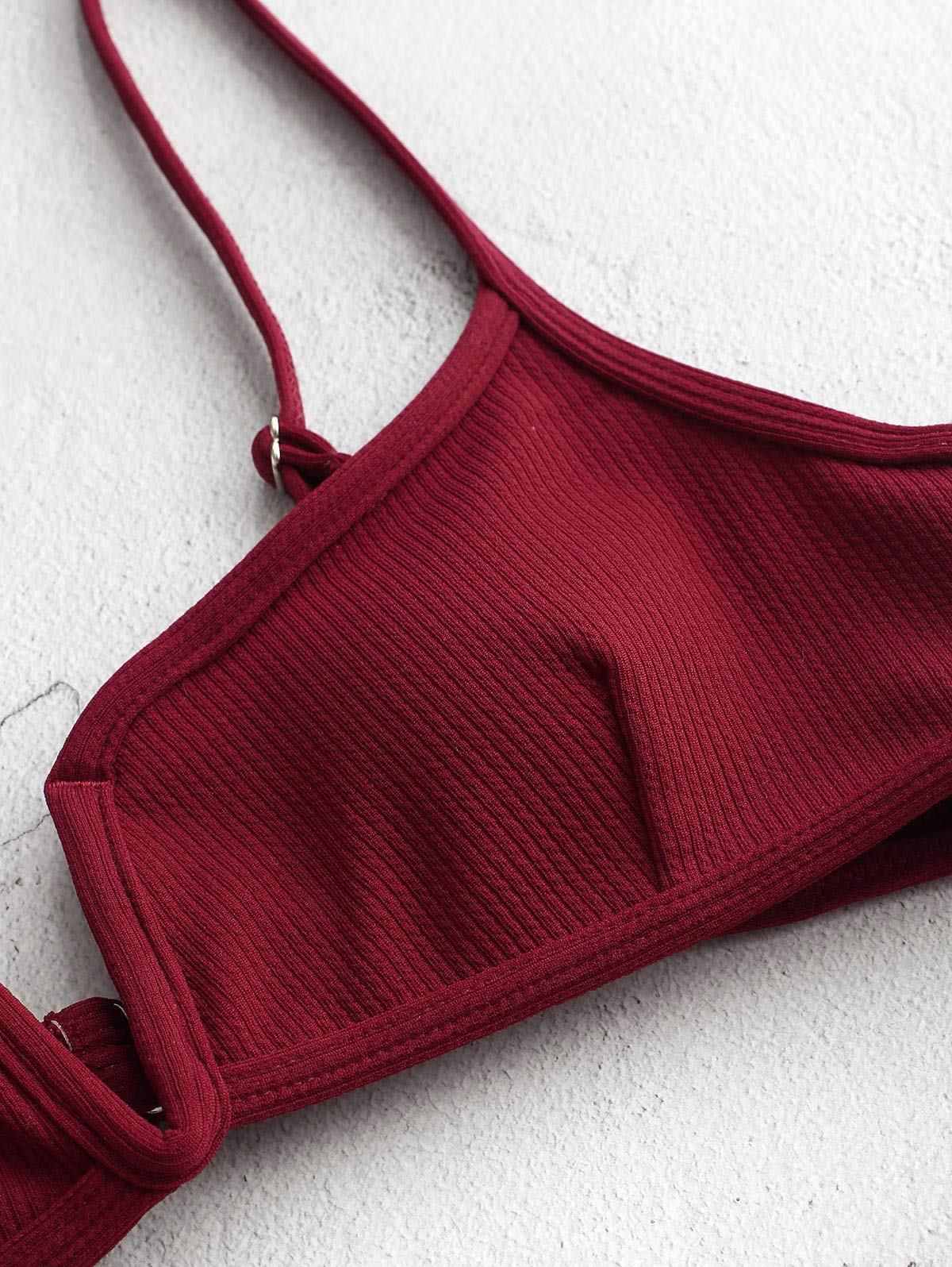 ZAFUL Damen Bikini Set Zweiteilige Badeanzug V-förmiger High Cut Bralette Sexy Swimsuit Sommer