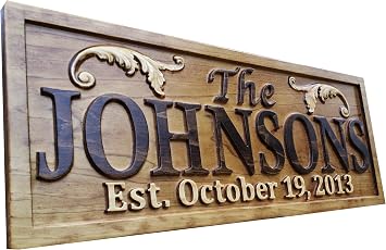 Personalized Lake House Sign Custom Wood Sign Carved Last Name Wooden Signs Home Decor 3D Cabin Rustic Lakehouse Personalized Wedding Gift Established Sign Family Name Sign 5 Year Anniversary