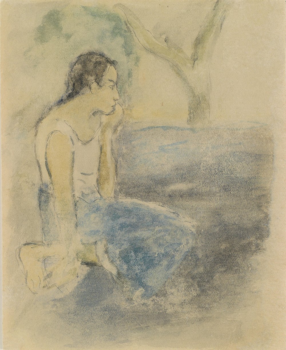 Affiche Paul Gauguin Tahitien Assis pour sublimer votre salon moderne
