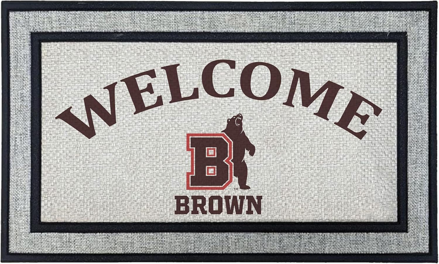 KH Sports Fan 18x30 Gray Brown Bears Welcome Doormat NCAA Rug