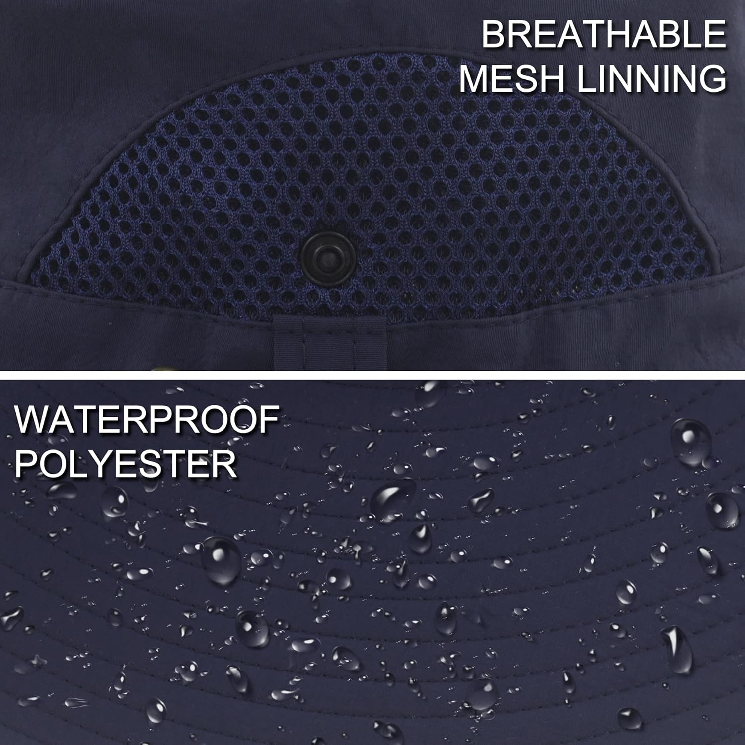 Muryobao Mens Sun Hats UPF 50+ Waterproof Mesh Wide Brim Bucket Fishing Hat - Image 5