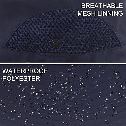 Miniatura 5 de Muryobao Sombreros de sol para hombre, UPF 50+, malla impermeable, ala ancha, sombrero de pesca