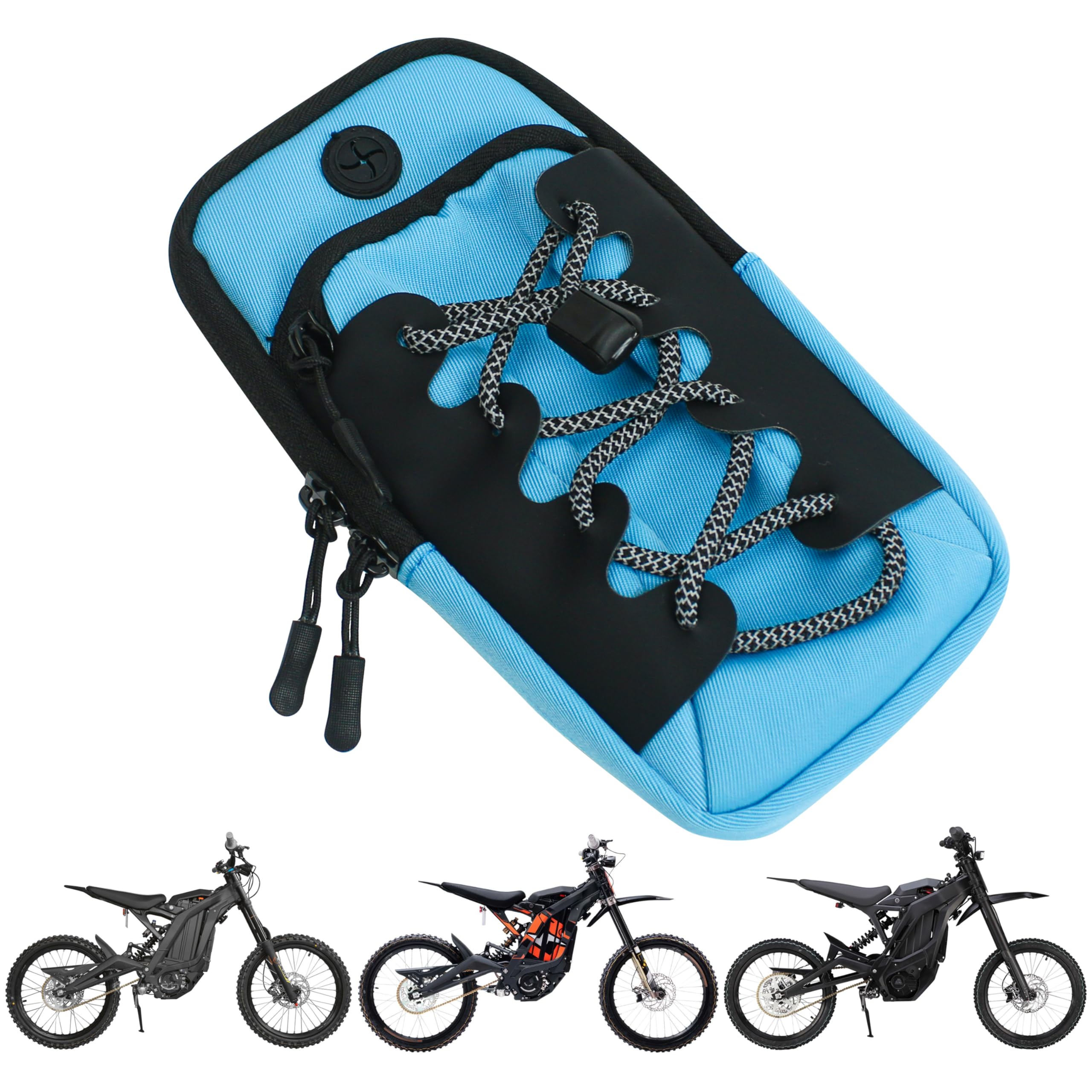 Marsrut Phone Bag for Ebike, Pouch Fits for Surron Light Bee/Talaria/X160/X260/E Ride Pro/Surron Ultra Bee EDirt Bike, Motorcycle Front Battery Frame Cover Storage Bag for Electric Dirt Bikes (Blue)