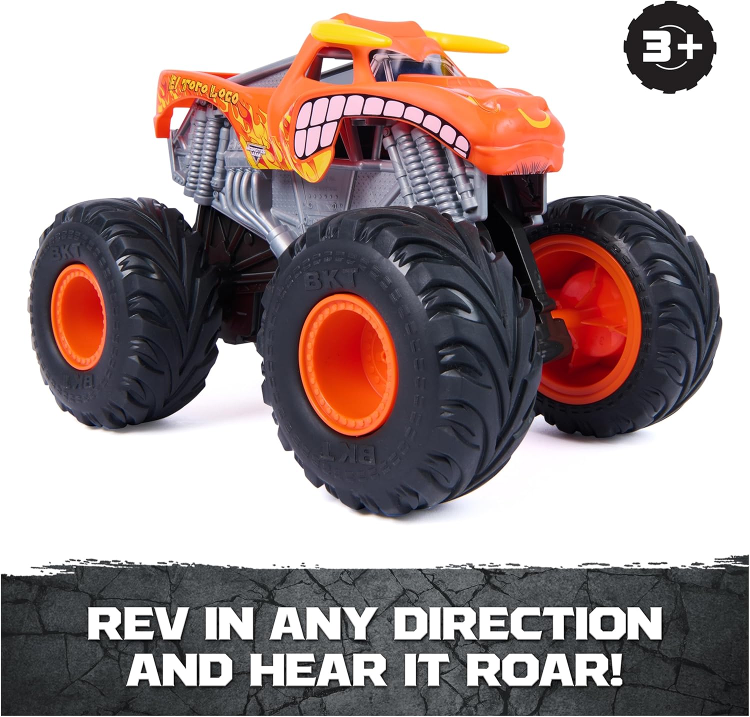 Monster Jam, Official El Toro Loco Rev ‘N Roar 1:15 Scale Monster Truck, Kids Toys for Boys & Girls Ages 3 and up
