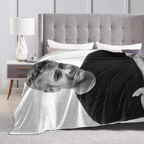 Miniatura 4 de George Clooney - Manta de franela suave con patrón de manta de felpa cálida de 50 x 40 pulgadas